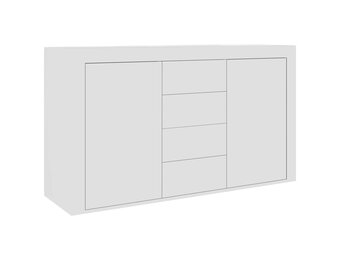 vidaXL Dressoir 120x36x69 cm Wit Bewerkt Hout - 55% Korting