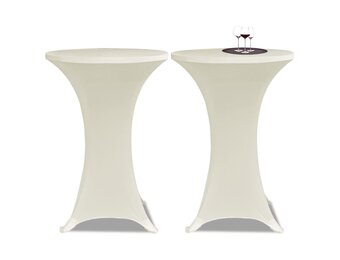 2x Statafelhoes Crème Ø80cm Stretch | 37% Korting