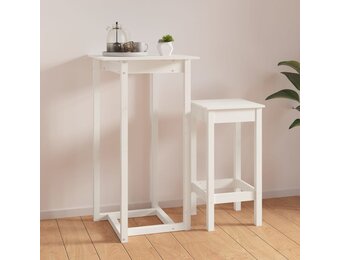 vidaXL Bartafel Grenenhout Wit - 37% Korting