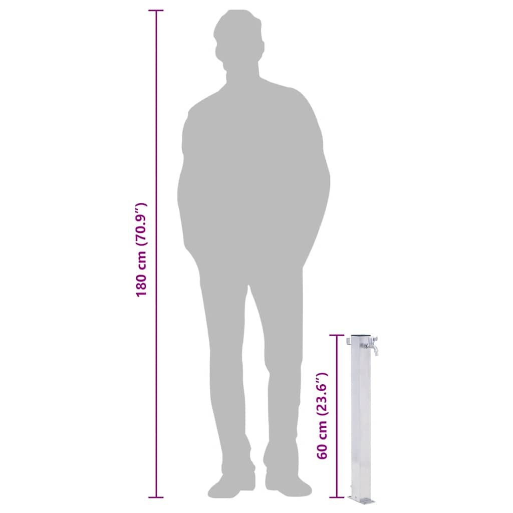 vidaXL Waterzuil 60cm RVS - Tuin Kraan met Slanghaak - Nu 65% Korting!