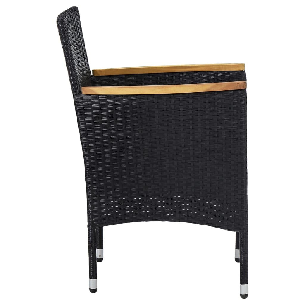 vidaXL Tuinstoelen Poly Rattan Zwart - Nu 47% Korting!