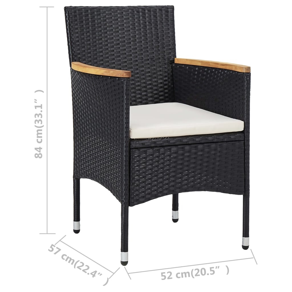 vidaXL Tuinstoelen Poly Rattan Zwart - Nu 47% Korting!