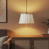 vidaXL Plafondlampenkap Wicker Wit Ø38x23 cm - 71% Korting!