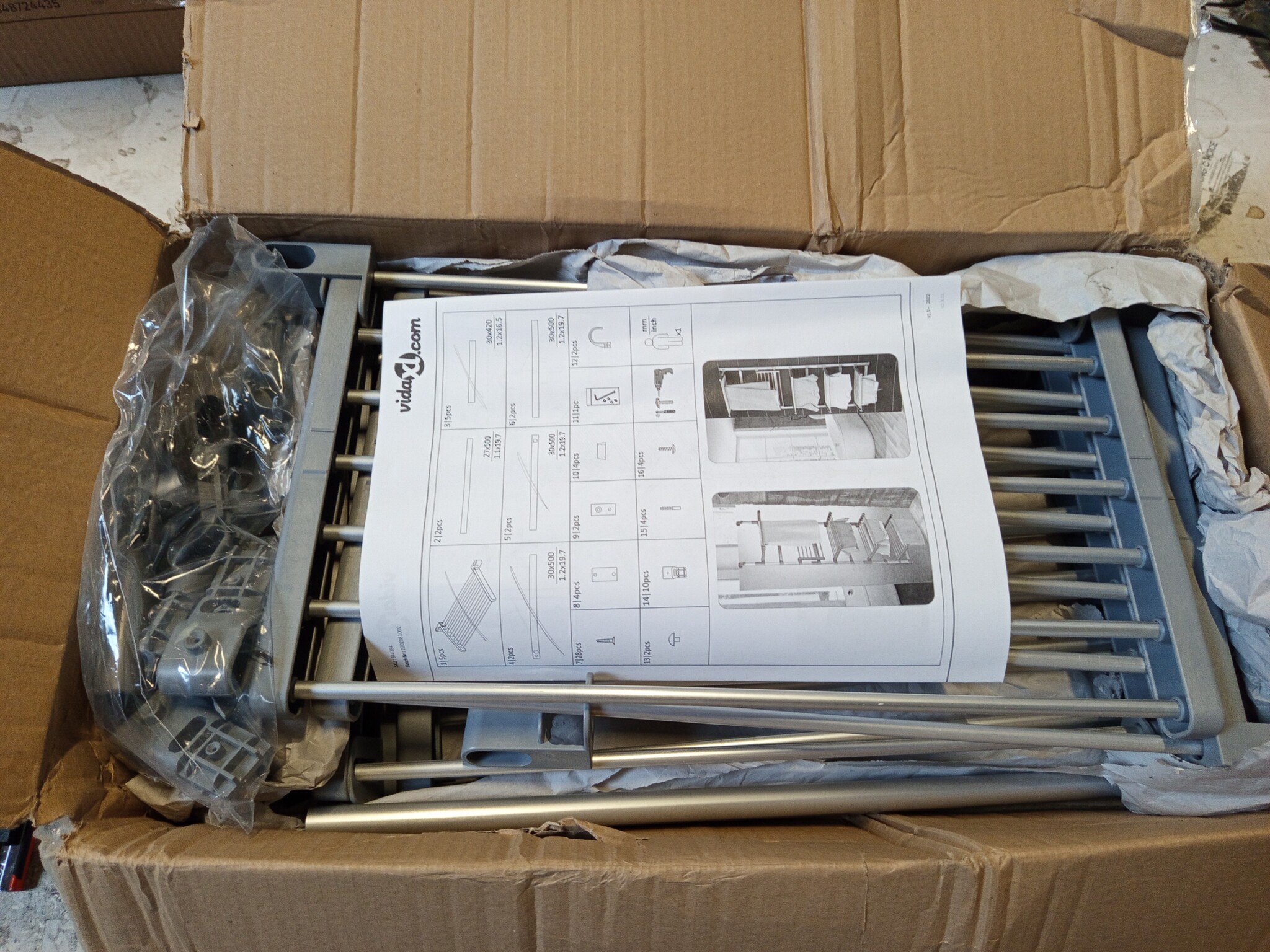 vidaXL Droogrek 5-laags Hangend Aluminium | 68% Korting