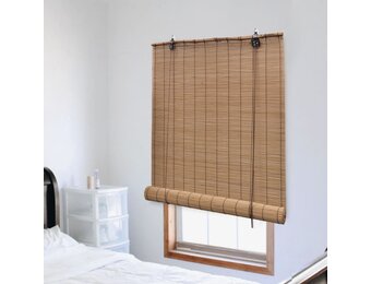 vidaXL Bamboe Rolgordijn - 80x220cm Bruin | 68% Korting!