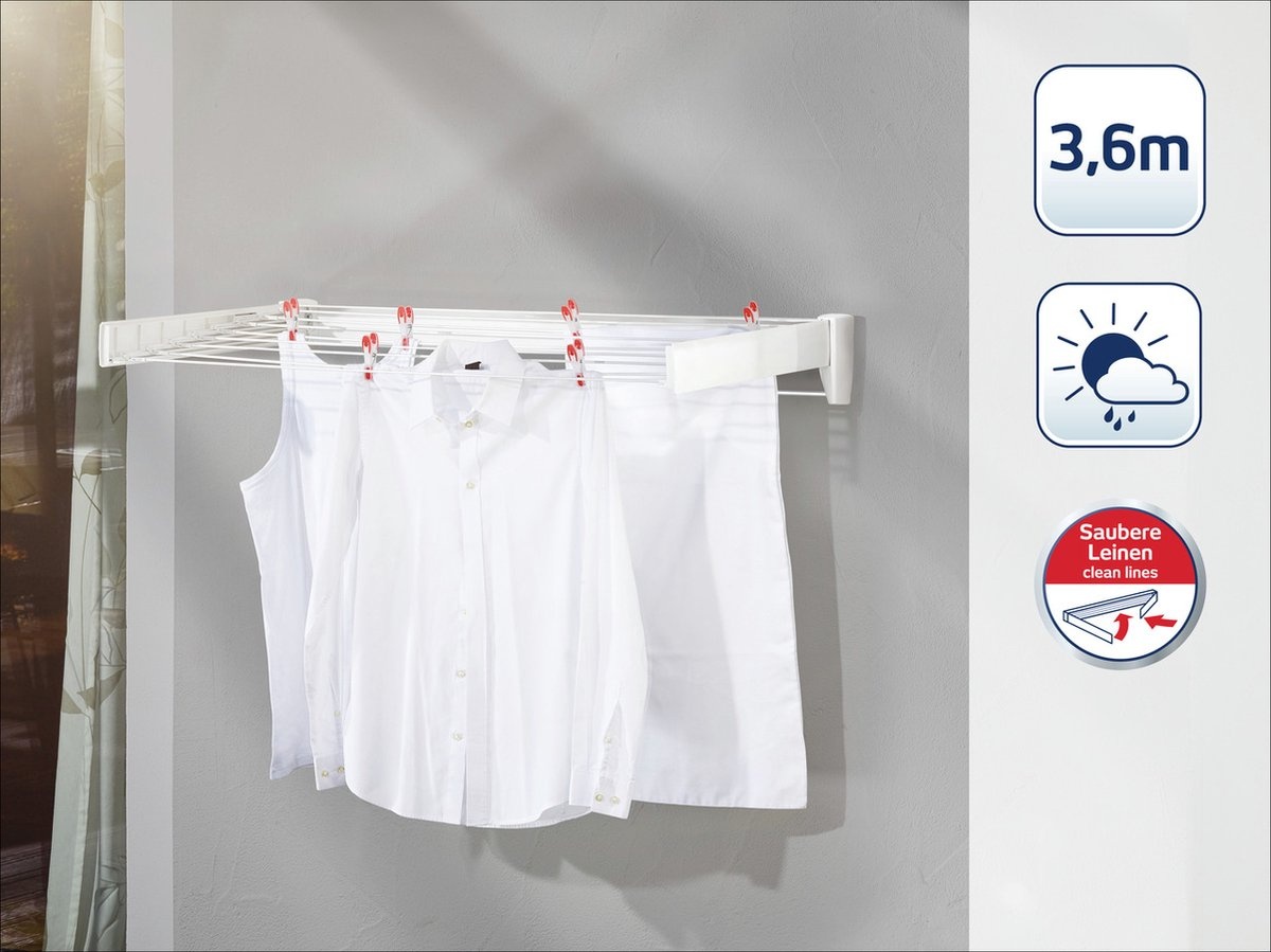 Leifheit Wanddroogrek Telegant 36 Protect Plus - 42% Korting!