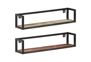 vidaXL Wandschappen Gerecycled Hout (80cm) - 64% Korting!