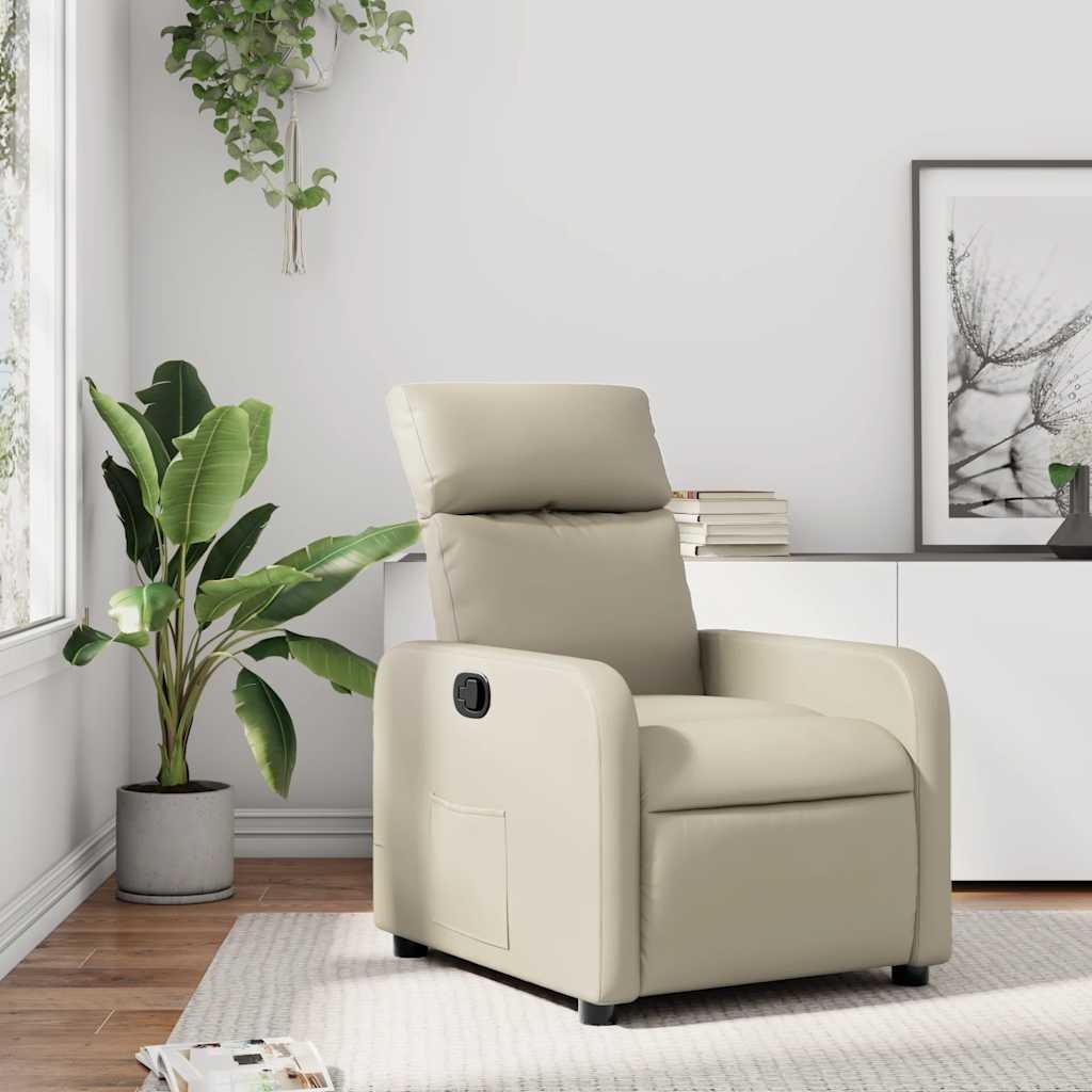 VidaXL Fauteuil Kunstleer Crème - 64% Korting