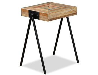 VidaXL Bijzettafel - Gerecycled Teakhout & Staal | 53% Korting!