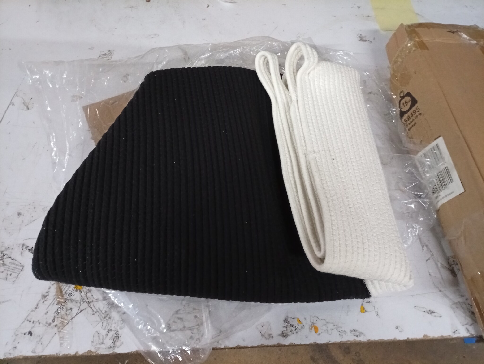 vidaXL Opbergmand Katoen Zwart/Wit (Ø 49x65 cm) - Nu 64% Korting!