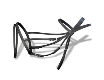 Leren Hoofdstel met Neusriem & Bit - Zwart (Cob) - 62% Korting!