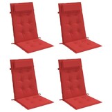 vidaXL Stoelkussens Hoge Rug Oxford Rood (4 Stuks) - 53% Korting!