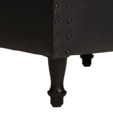 vidaXL Kuipstoel Echt Leer Zwart - 35% Korting