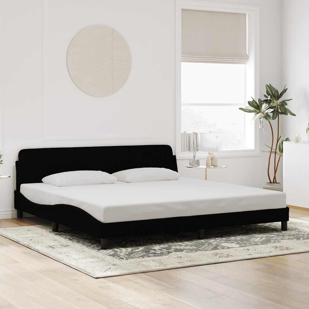 vidaXL Bedframe Fluweel Zwart 200x200 cm - 47% Korting!