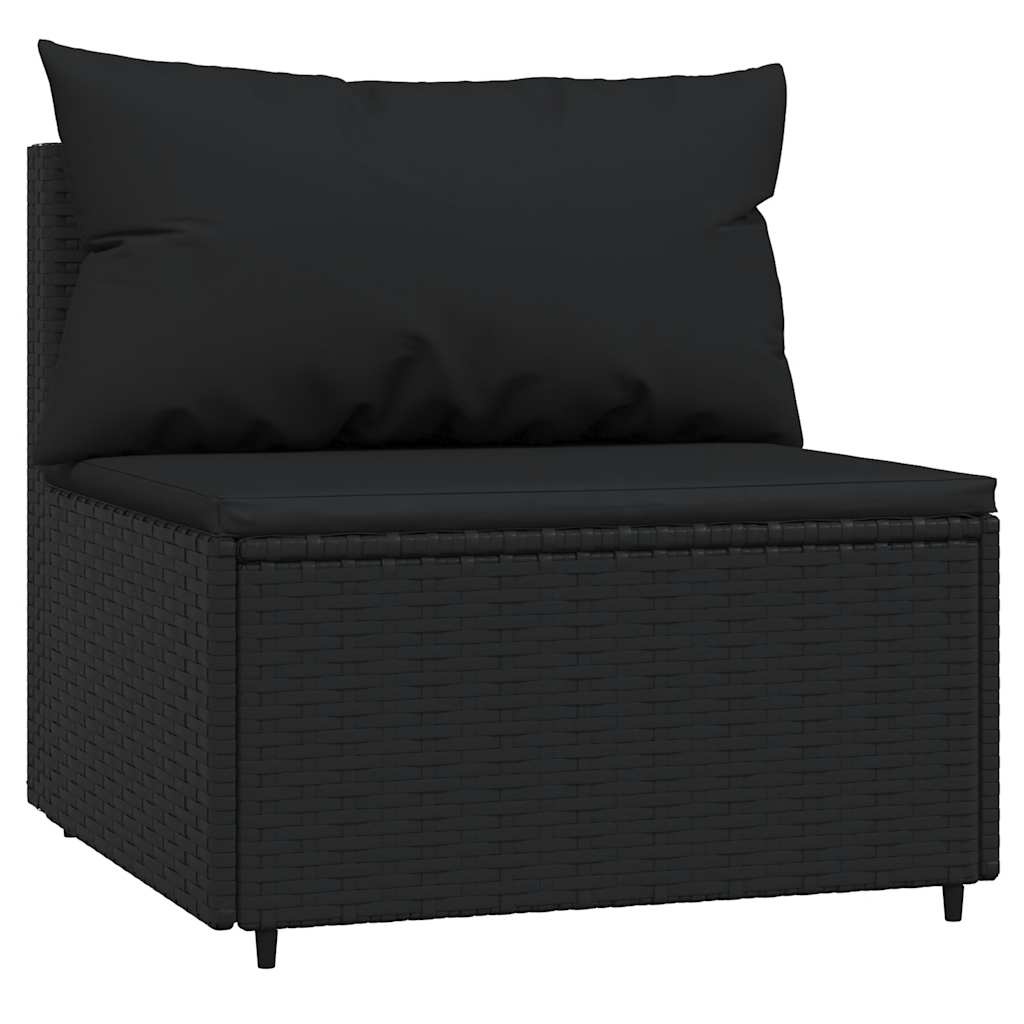 vidaXL 3-delige Loungeset met Kussens | Poly Rattan Zwart | -59%
