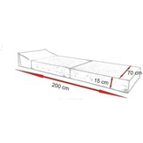 Logeermatras met kussen - 70cm x 200cm x 15cm - Opvouwbaar - Grijs