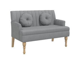 vidaXL Bankje met Kussens (Lichtgrijs) - 53% Korting!