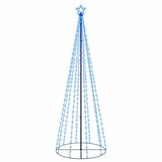 vidaXL Kegelkerstboom 310 LED's Blauw - 67% Korting!