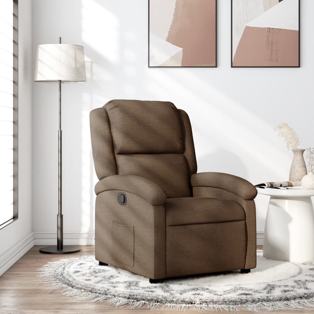 vidaXL Fauteuil verstelbaar stof bruin - Nu met 68% korting!