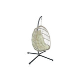 Inklapbare Hangstoel Egg Chair - Crème Zwart - 60% Korting!