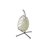 Inklapbare Hangstoel Egg Chair - Crème Zwart - 60% Korting!