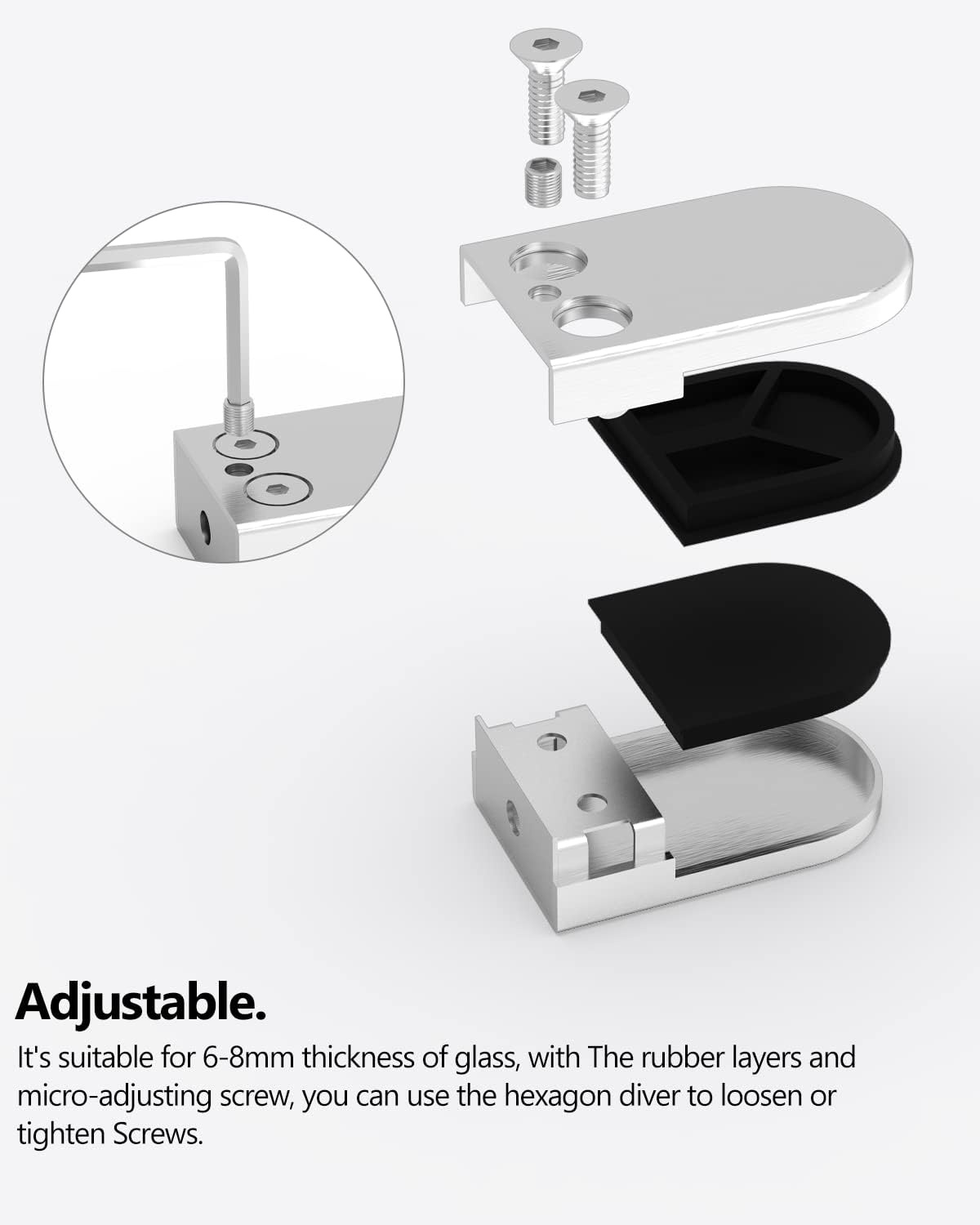 ROFMAPLE Glasklemmen (8 stuks) - 30% Korting!