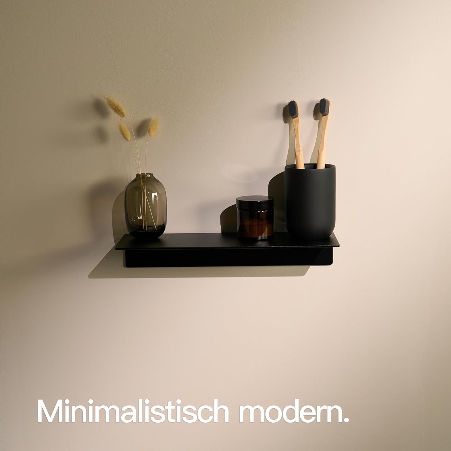 Design Hamburg Badplank | Rek zonder boren | Mat Zwart (30cm) | -30%