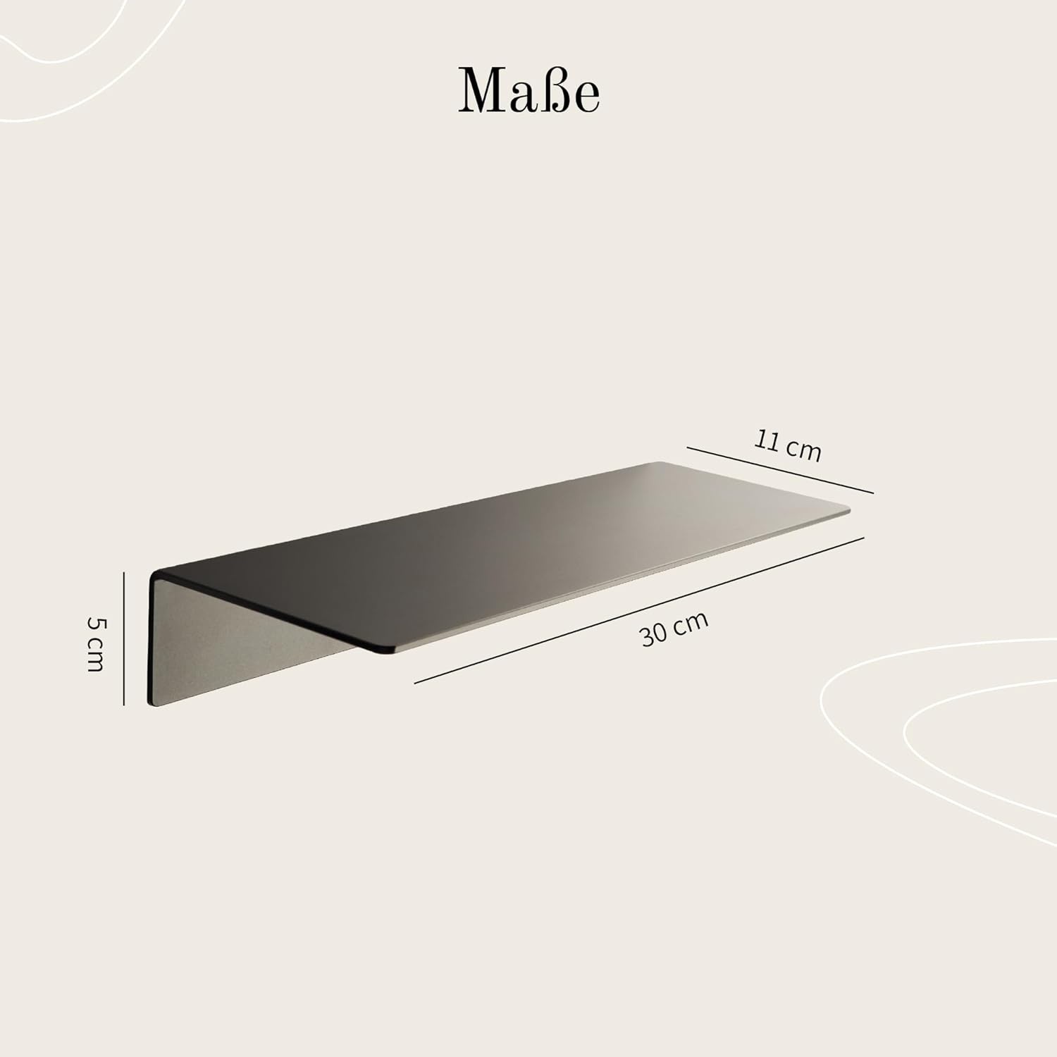 Design Hamburg Badplank | Rek zonder boren | Mat Zwart (30cm) | -30%