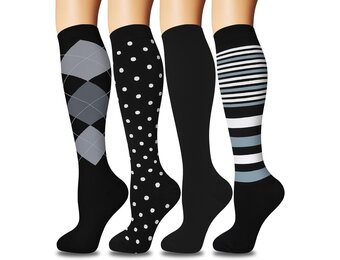 4 Paar Compressiekousen (Heren/Dames) - 30% Korting