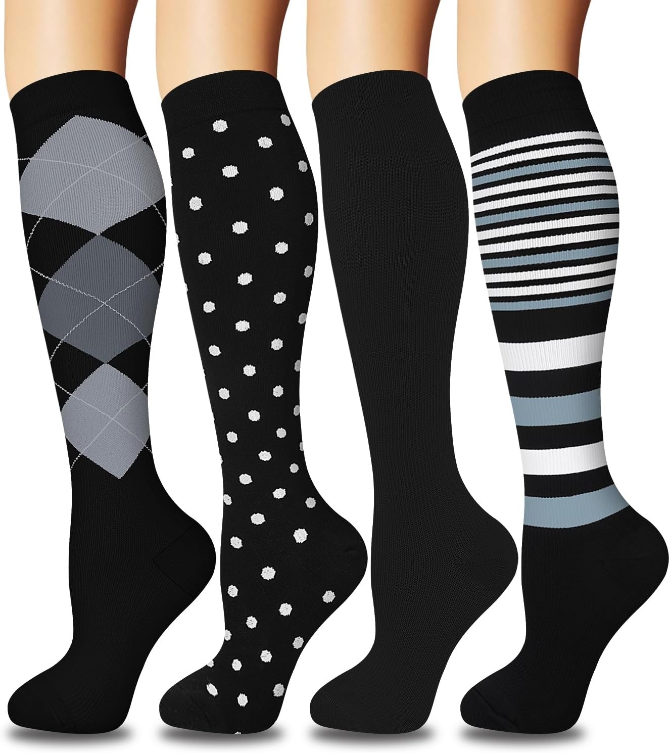 4 Paar Compressiekousen (Heren/Dames) - 30% Korting