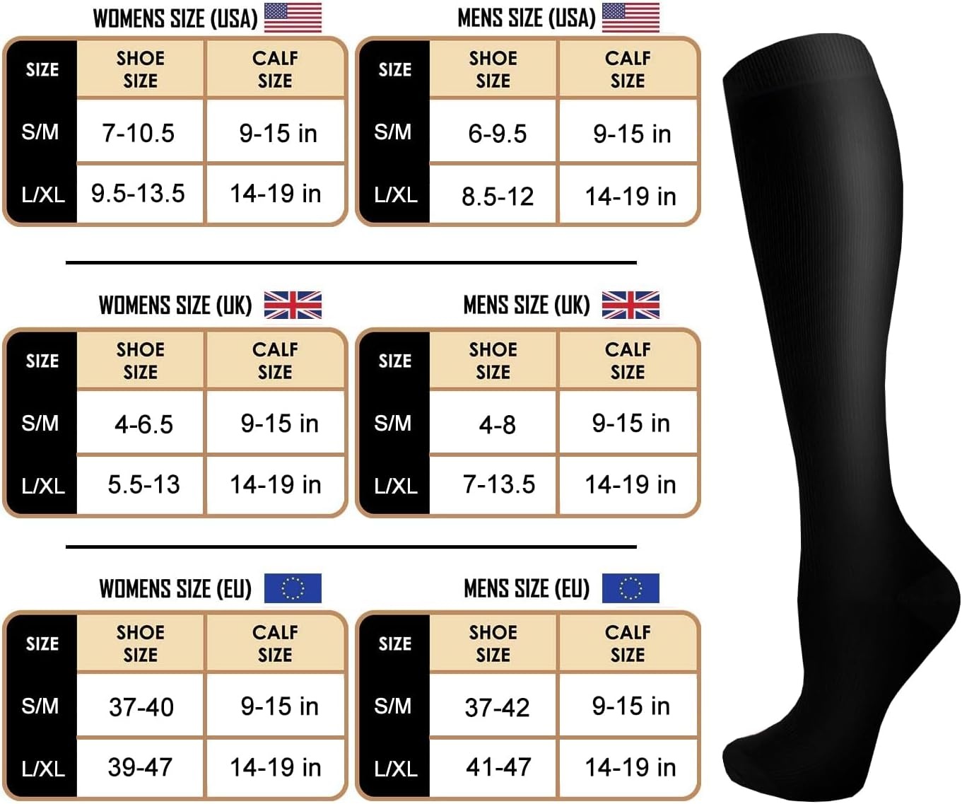 4 Paar Compressiekousen (Heren/Dames) - 30% Korting