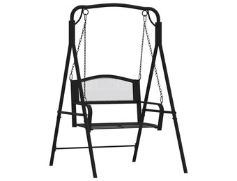 vidaXL Schommelbank 124 cm Staal Zwart - 60% Korting!