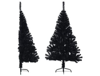 vidaXL Zwarte Halve Kunstkerstboom 120cm - 73% Korting!