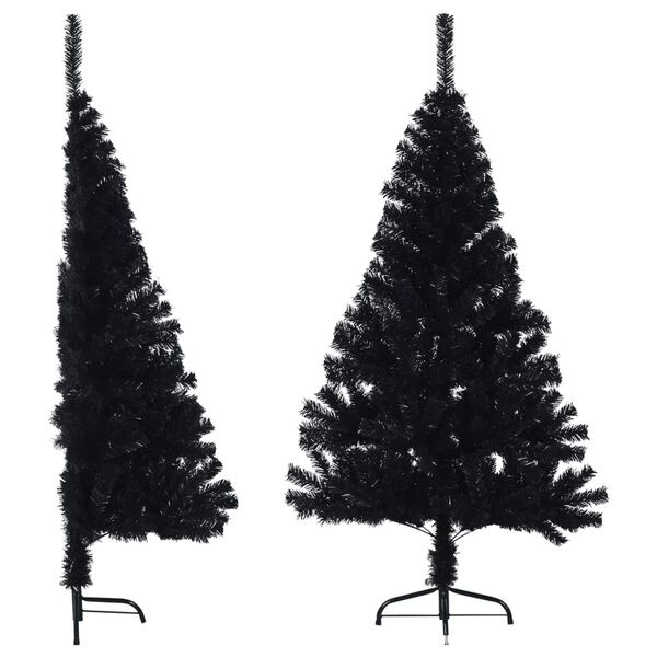 vidaXL Zwarte Halve Kunstkerstboom 120cm - 73% Korting!