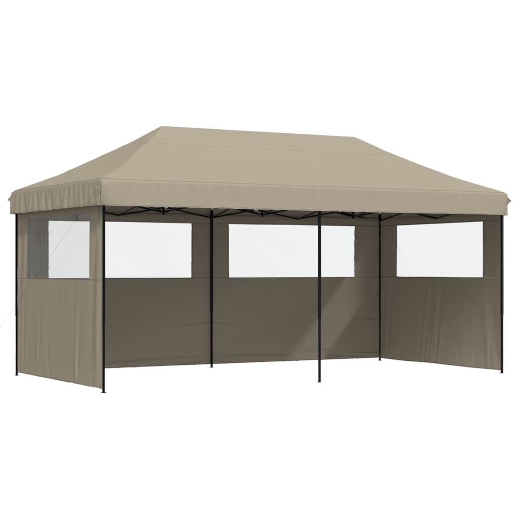 vidaXL Partytent Pop-up 3 Zijwanden Taupe - 35% Korting!