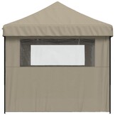 vidaXL Partytent Pop-up 3 Zijwanden Taupe - 35% Korting!