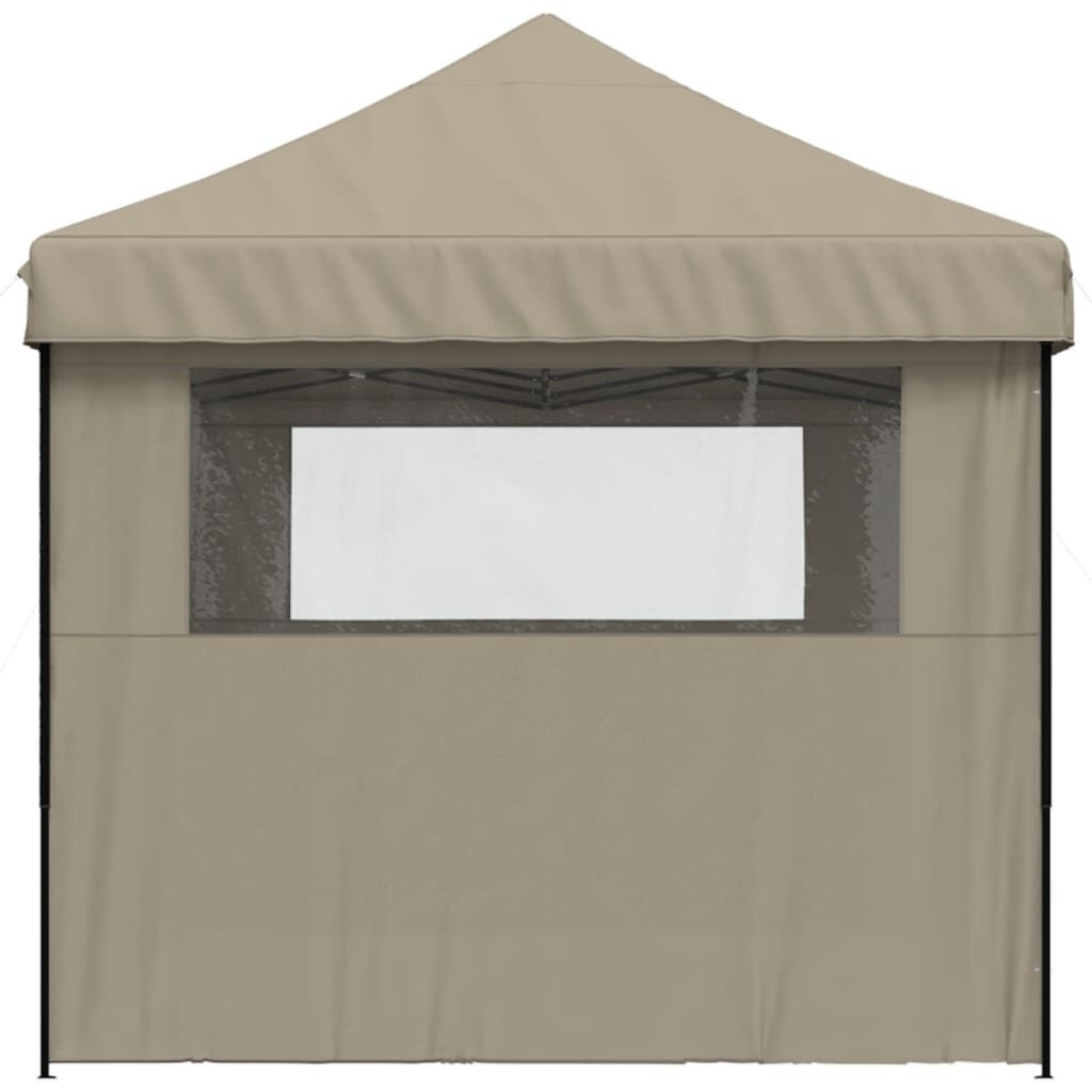 vidaXL Partytent Pop-up 3 Zijwanden Taupe - 35% Korting!
