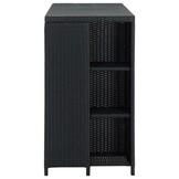 vidaXL Bartafel met Opbergrek - Zwart Poly Rattan | -55%