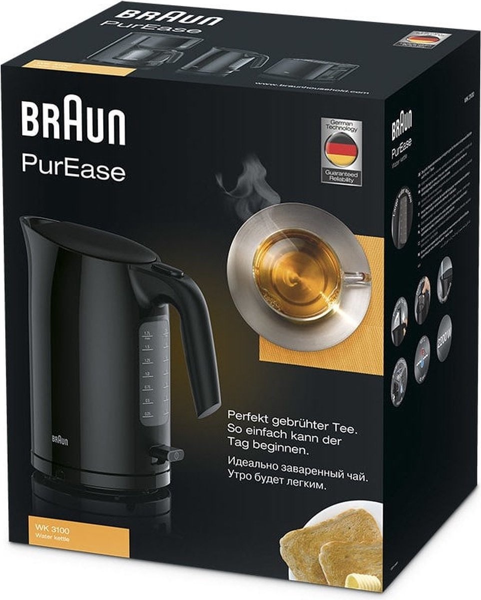 Braun PurEase WK 3100 BK Waterkoker Zwart - 62% Korting!