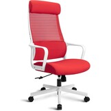 Ergonomische bureaustoel met verstelbare hoofdsteun, breed zitkussen, lendensteun, mesh, computerstoel, grijs