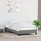 vidaXL Bedframe zonder matras 90x200 cm stof donkergrijs