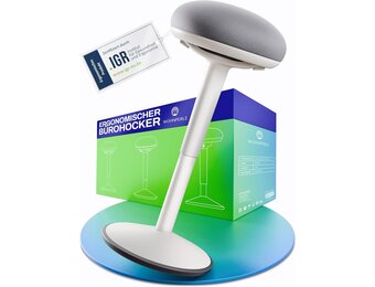 Bureaukruk ergonomisch [gecertificeerd], 2-in-1 kruk & staande kruk, in hoogte verstelbaar, ergonomische kruk voor kantoor en bureau, schommelkruk met zwaaieffect