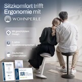 Bureaukruk ergonomisch [gecertificeerd], 2-in-1 kruk & staande kruk, in hoogte verstelbaar, ergonomische kruk voor kantoor en bureau, schommelkruk met zwaaieffect