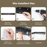 Donken Drying rack, wall mounted, wall dryer, 100 cm, clothes rack, pull out for bathroom, balcony, patio, wall dryer, ideal for indoor and outdoor use, space-saving (black, 100 cm)