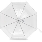 Transparante paraplu voor kinderen, winddicht, 8 echte vezelribben, gebogen handgreep, automatische opening en glasvezel, paraplu voor kinderen, jongens, meisjes, jongens, meisjes, Transparant, M