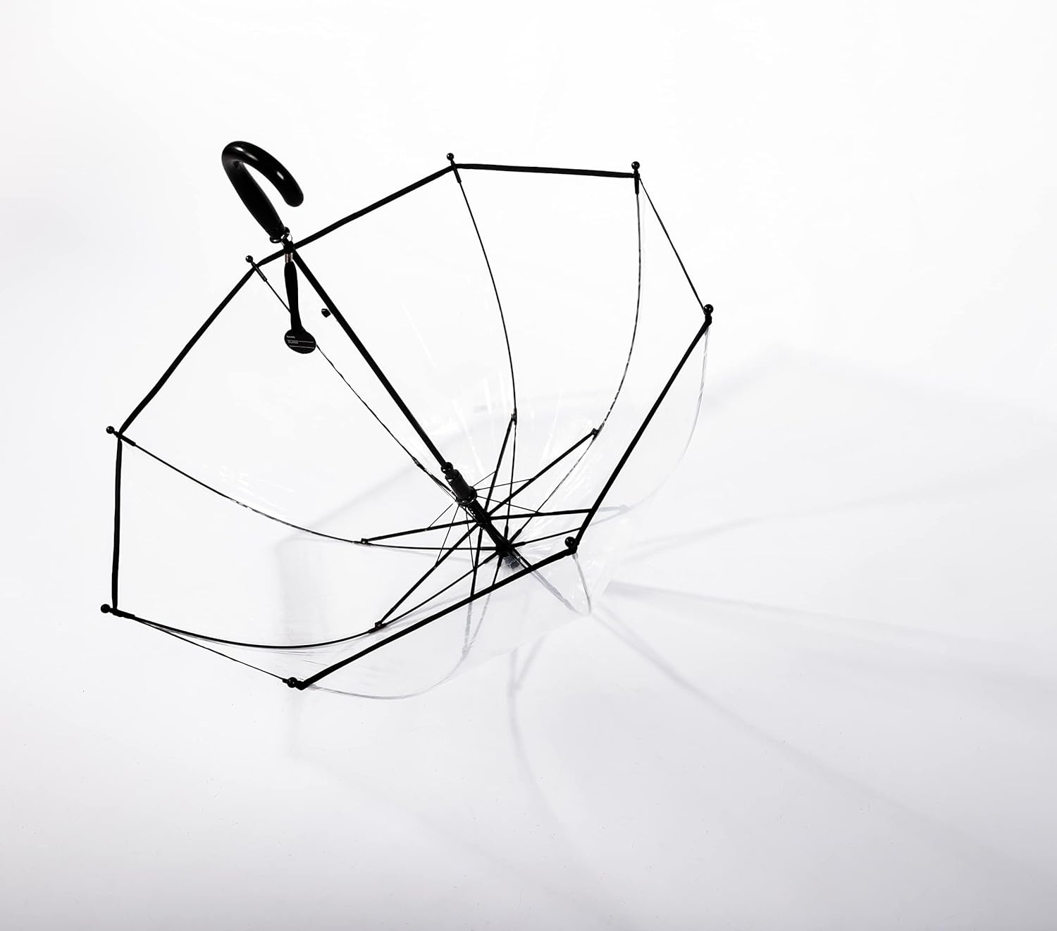 Transparante paraplu voor kinderen, winddicht, 8 echte vezelribben, gebogen handgreep, automatische opening en glasvezel, paraplu voor kinderen, jongens, meisjes, jongens, meisjes, Transparant, M