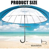 Clear Air Bubble Umbrella Rainproof Canopy Clear Umbrellas for Adults, Perfect for Weddings, Graduation Photo - J Hook Handle Automatically Open