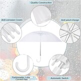Clear Air Bubble Umbrella Rainproof Canopy Clear Umbrellas for Adults, Perfect for Weddings, Graduation Photo - J Hook Handle Automatically Open