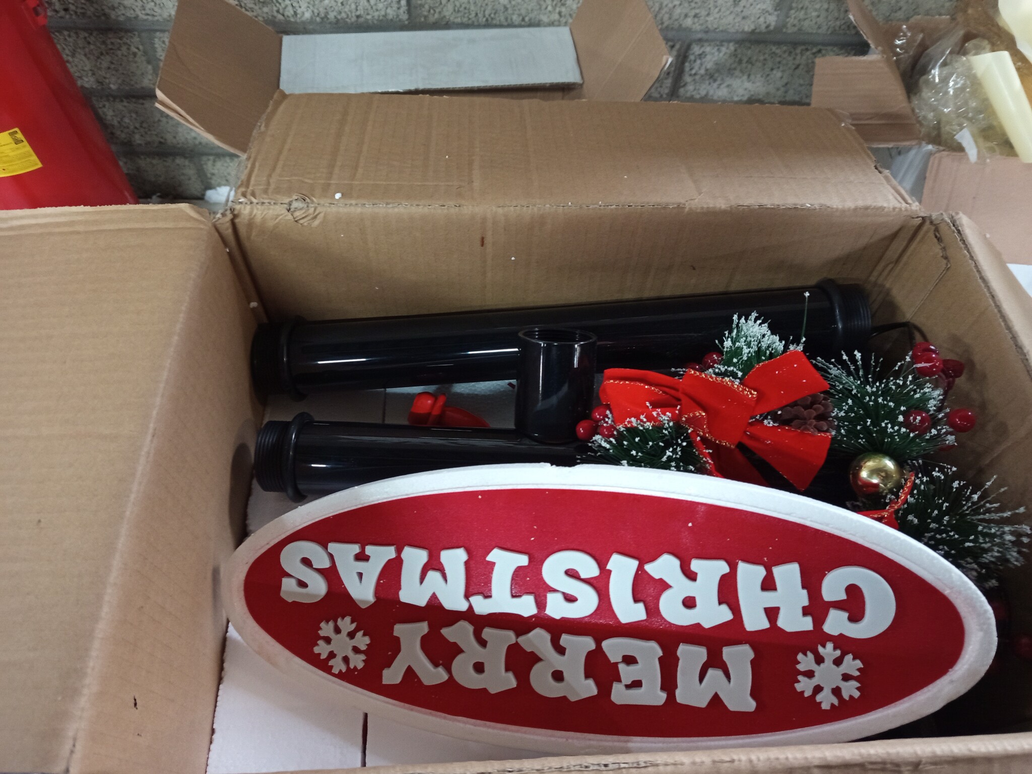 vidaXL Straatlantaarn met kerstman LED 180 cm