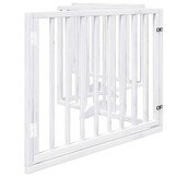 vidaXL Hondenhek inklapbaar met deur 4 panelen 320 cm populierhout wit